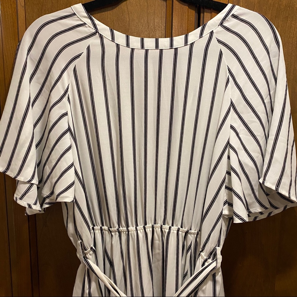 Black and white striped dress